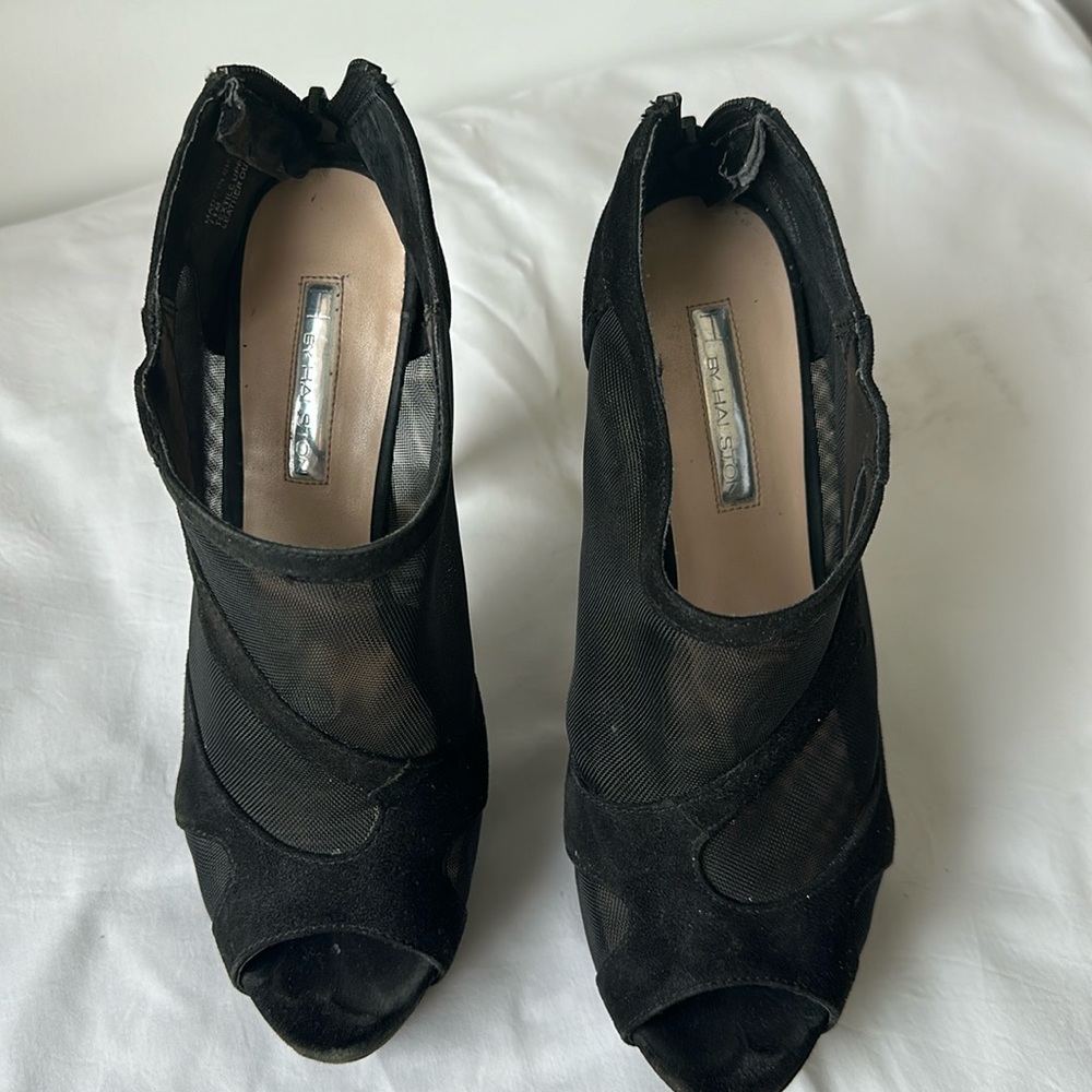 A fabulous pair of ankle boots by Halston .Very unusual